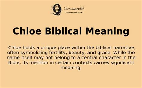 meaning of chloe in bible.